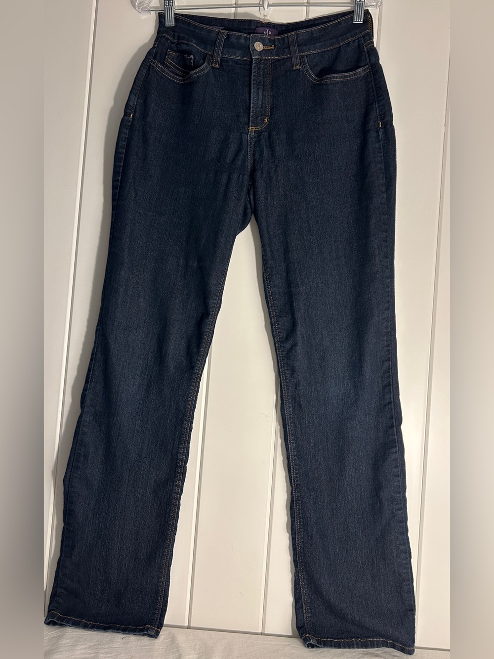 NYDJ Marilyn Straight Leg Jeans 8 Dark Wash made in USA 2010s vintage lift tuck